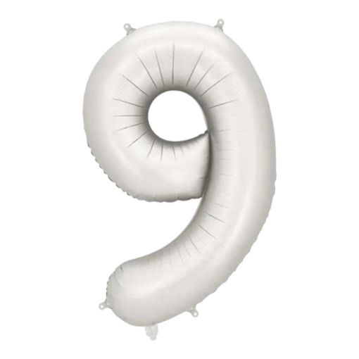 Picture of FOIL BALLOON NUMBER 9 SILVER 34 INCH